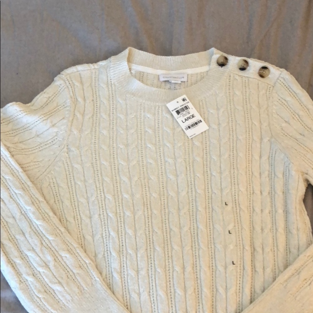 Women’s Sweater, Ivory, Size Large